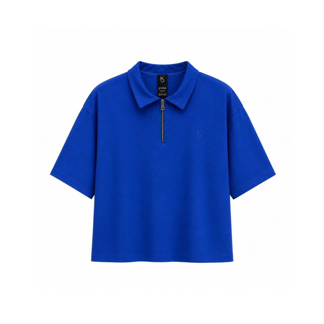 Half Zip blue crop